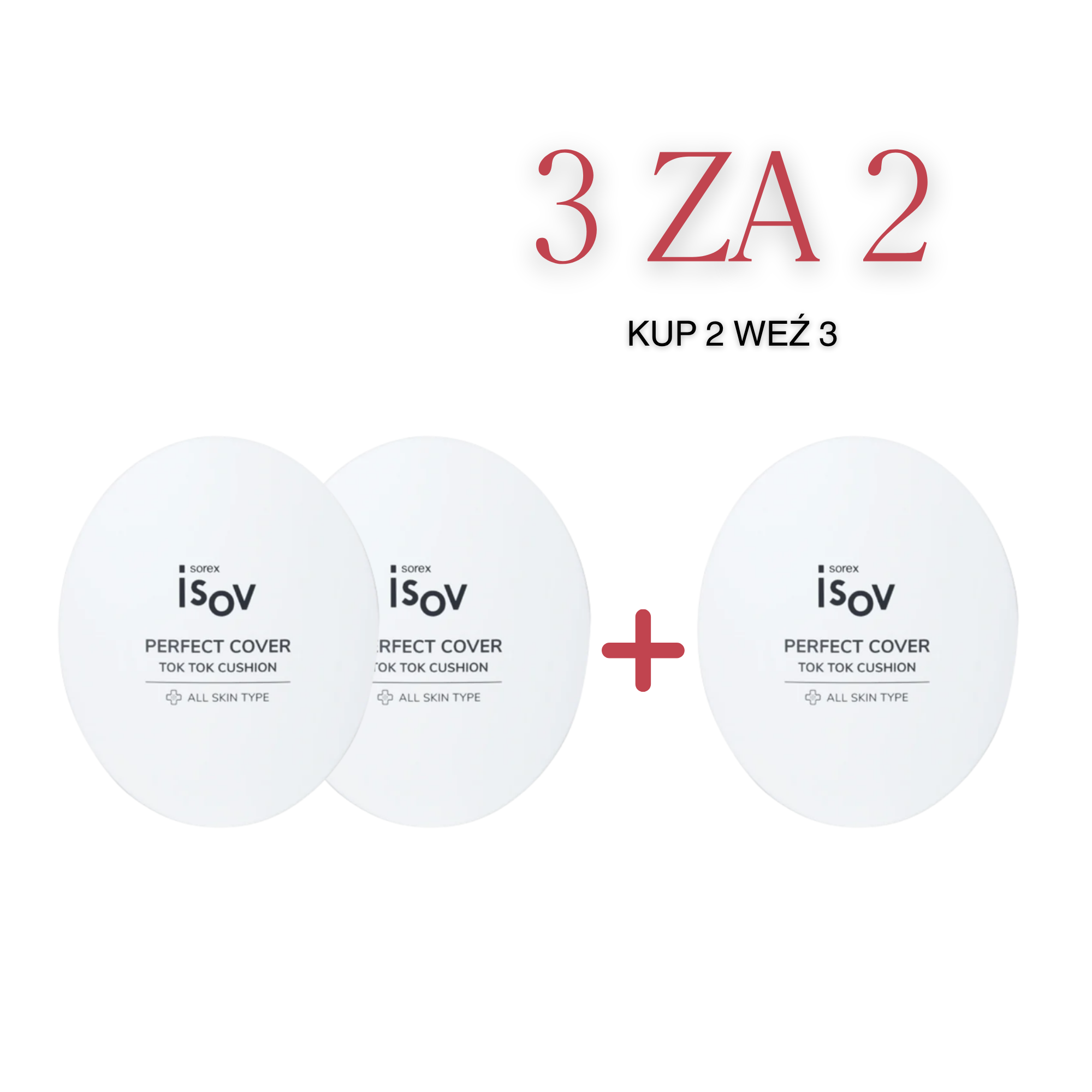 ISOV Tok Tok Cushion BB SPF 50+ Zestaw 3 za 2